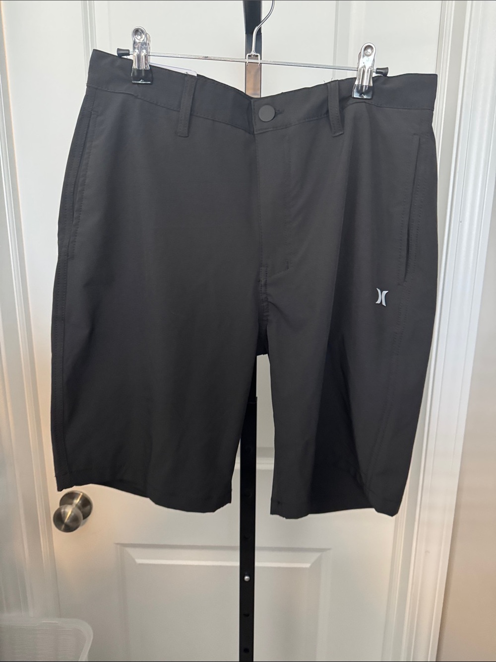 Hurley Black Athletic Board Shorts with Subtle Logo
